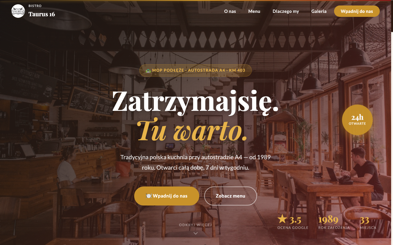 Bistro Taurus website preview